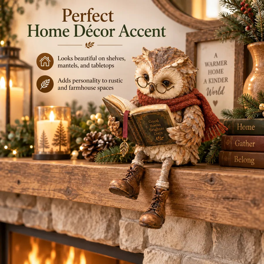 🦉📚 Reading Owl Figurine--a little friend for every quiet chapter