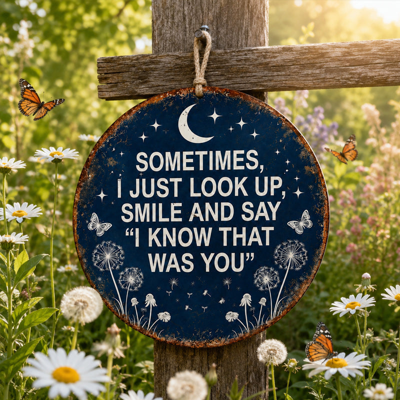 🌙 "I Know That Was You" Memorial Garden Sign — A Gentle Hug for the Soul 🦋