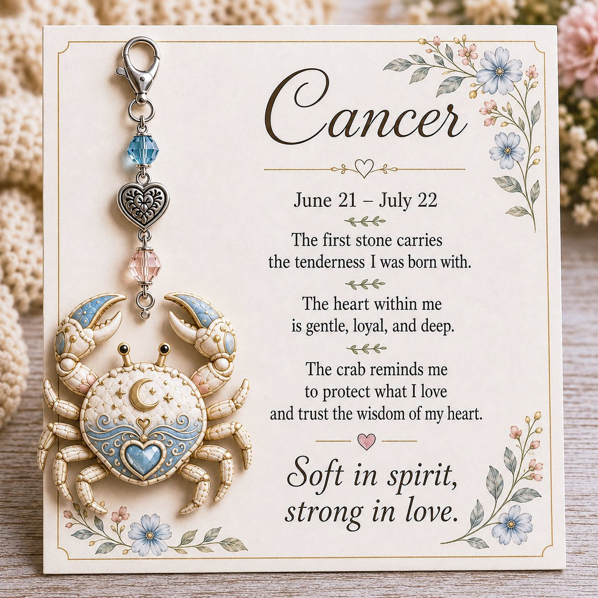 🌙💎 A small charm tailor-made for her – Zodiac Charm Commemorative Card