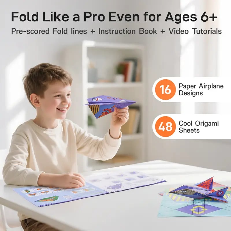 🛩️ Leven DIY Paper Airplane Book — Step-by-Step Folding Guide & Activity Craft Book