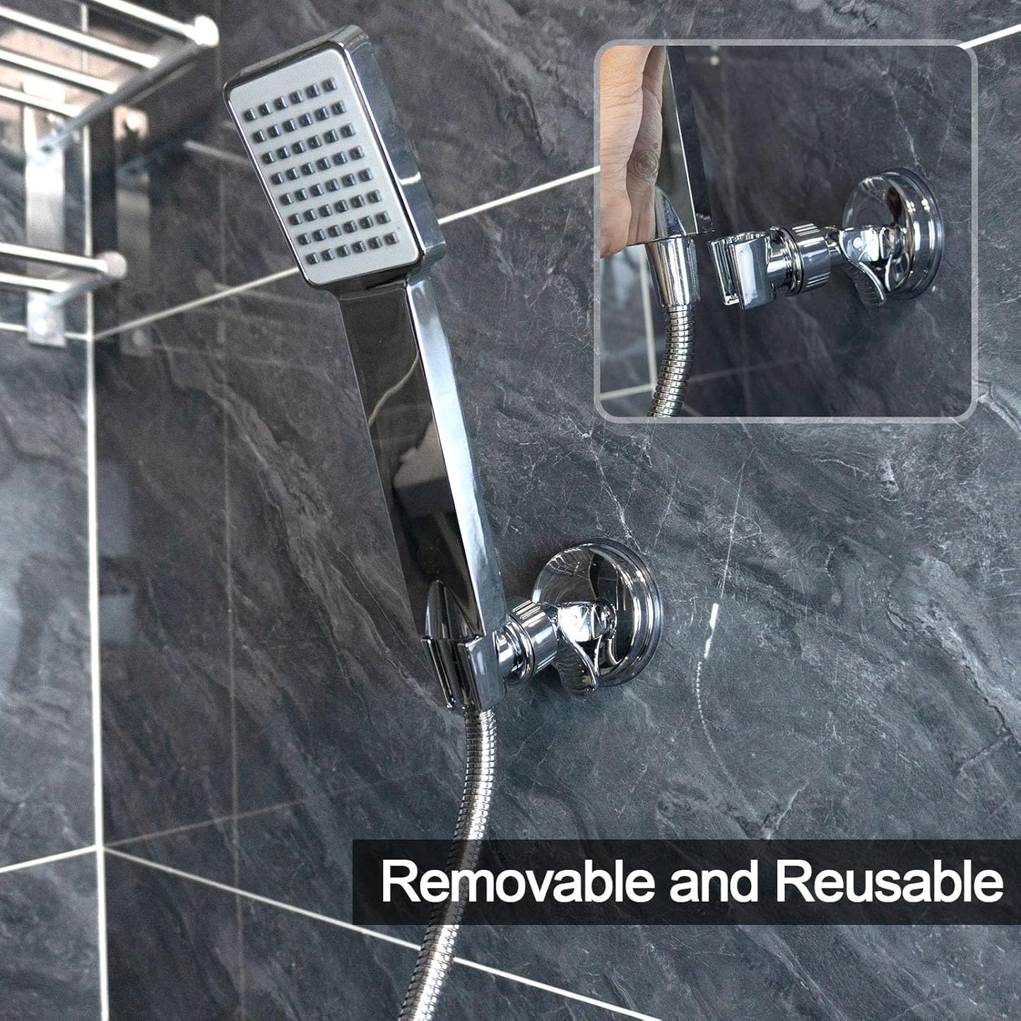 ✨Place Your Shower Head Exactly Where You Need It Drill-Free! 🚿