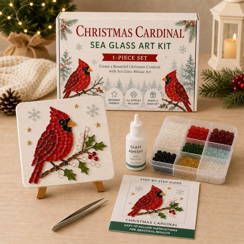 🎄DIY Winter Sea Glass Art Craft Kit – Festive Holiday Designs! ✨