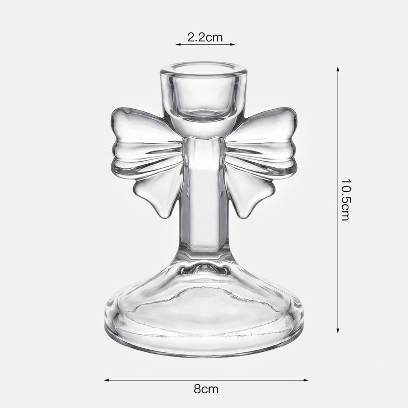 🕯️🎀 Crystal Bow Candle Holder — Romantic Table Deco
