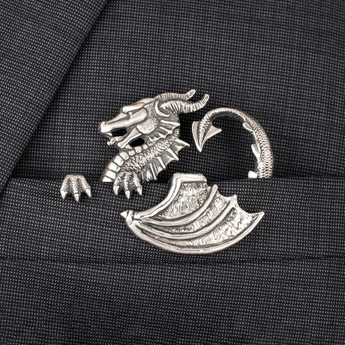 🐊✨ Sculptural Animal Metal Pocket Square