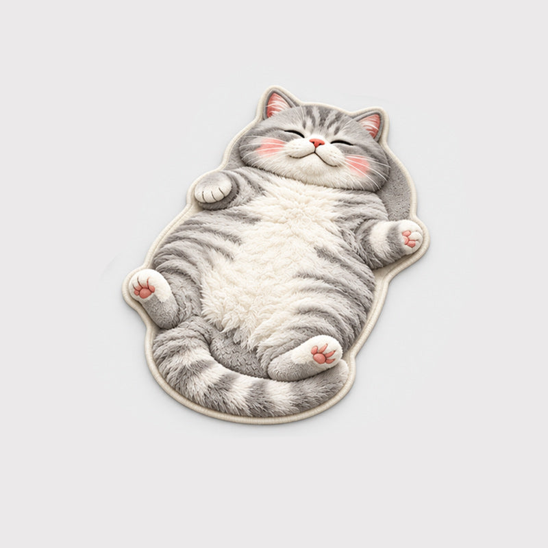 🐱 Cat-Shaped Absorbent Floor Mat – A Sleepy Cat Welcome for Your Doorway or Bedside