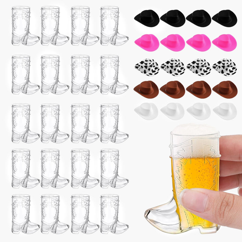 🤠 Cowboy Boot-Shaped Plastic Shot Glasses – Saddle Up Your Next Party