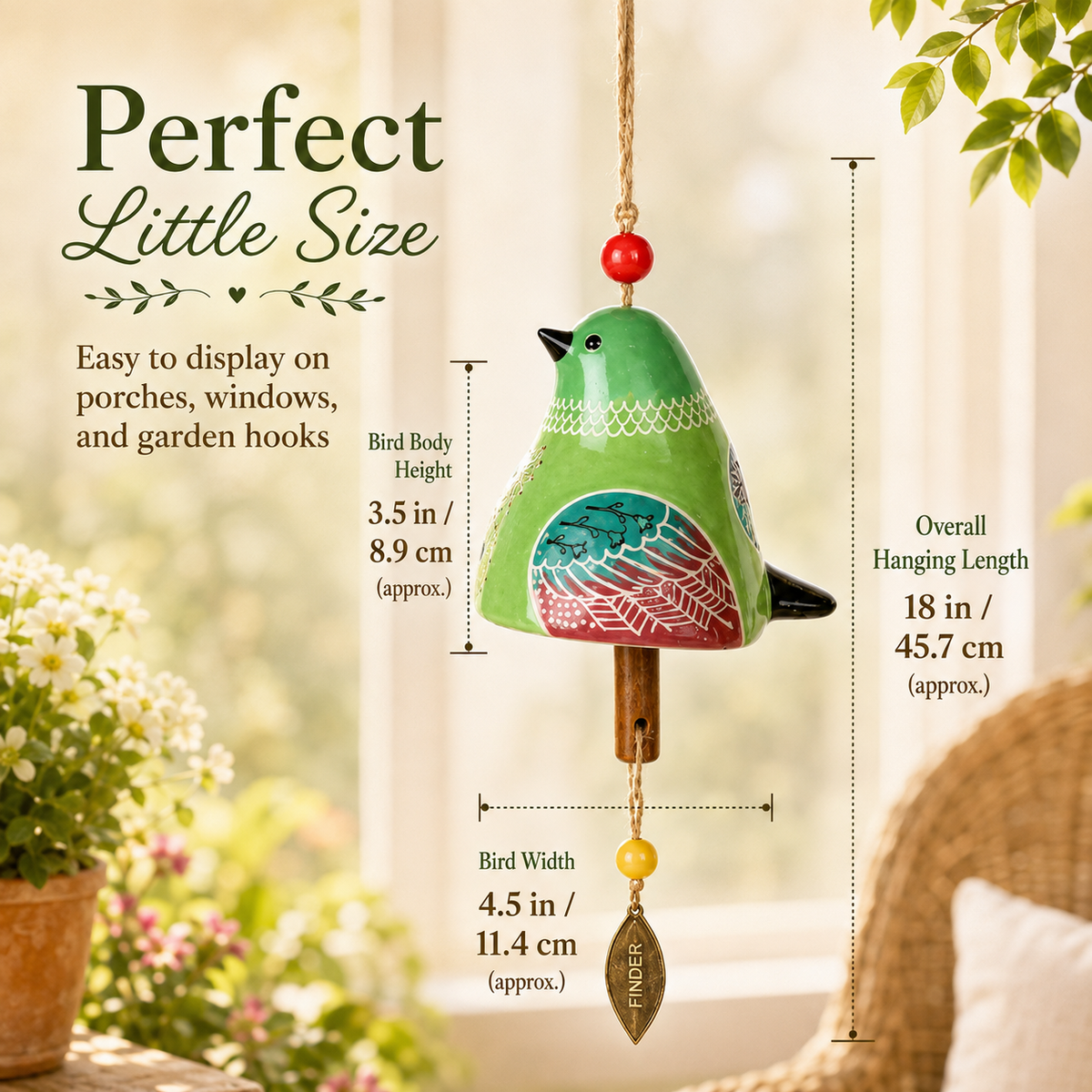 🐦🎨 Garden Songbird Wind Chime--a touch of colour and song for porch and garden