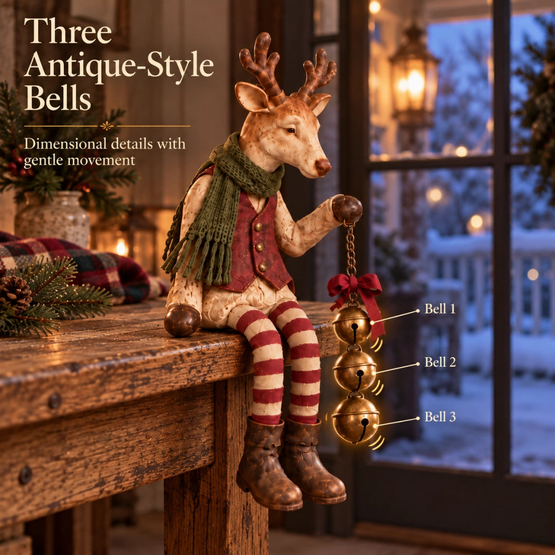 🦌🎄 Sitting Reindeer Figurine--a little Christmas charm for every corner