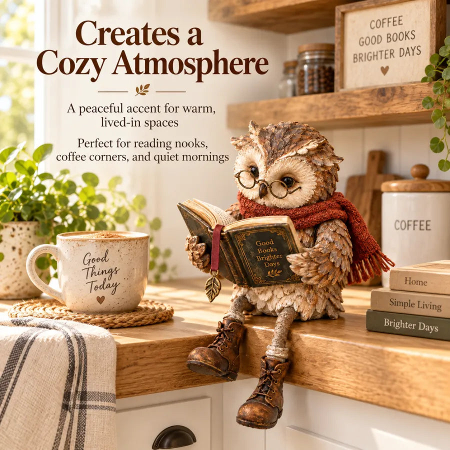 🦉📚 Reading Owl Figurine--a little friend for every quiet chapter