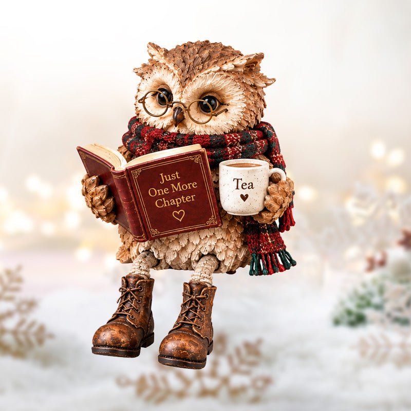🦉 Reading Owl Figurine – A Tiny Bookworm Buddy with Big Heart Energy✨