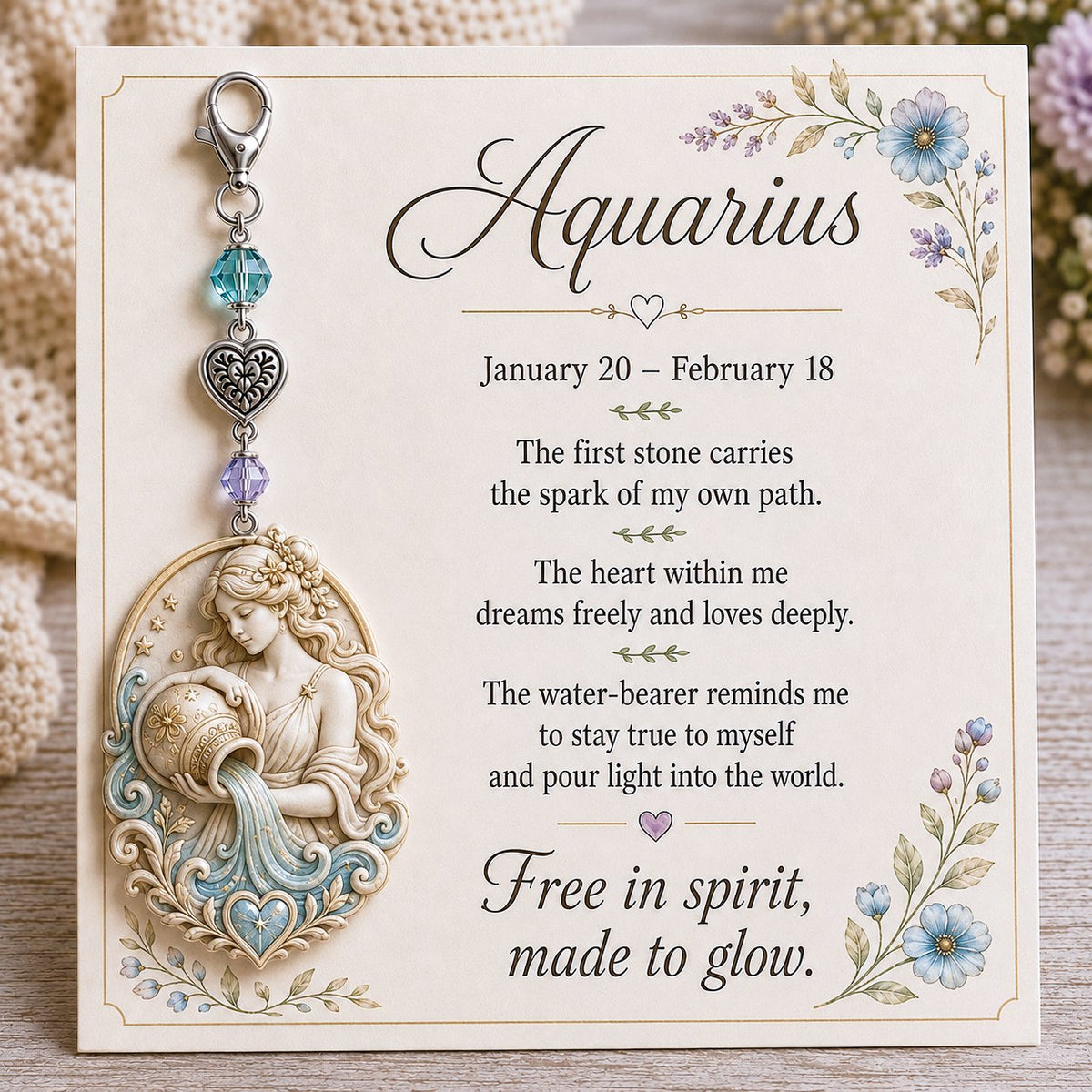 🌙💎 A small charm tailor-made for her – Zodiac Charm Commemorative Card