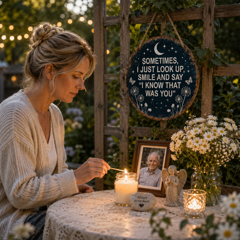 🌙 "I Know That Was You" Memorial Garden Sign — A Gentle Hug for the Soul 🦋