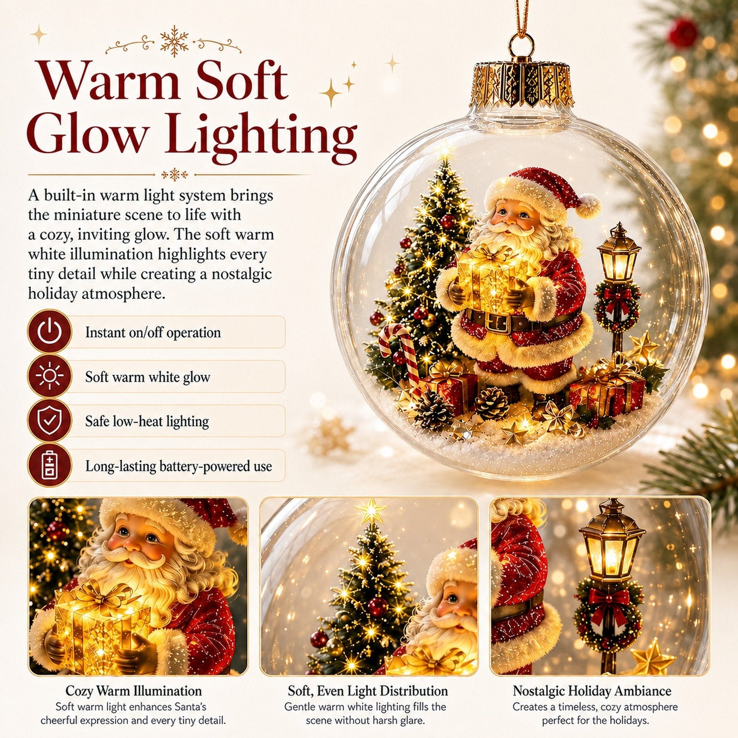 🎄 Illuminated Christmas Diorama Bauble — Instant Warm Glow & Festive Magic! ✨🕯️