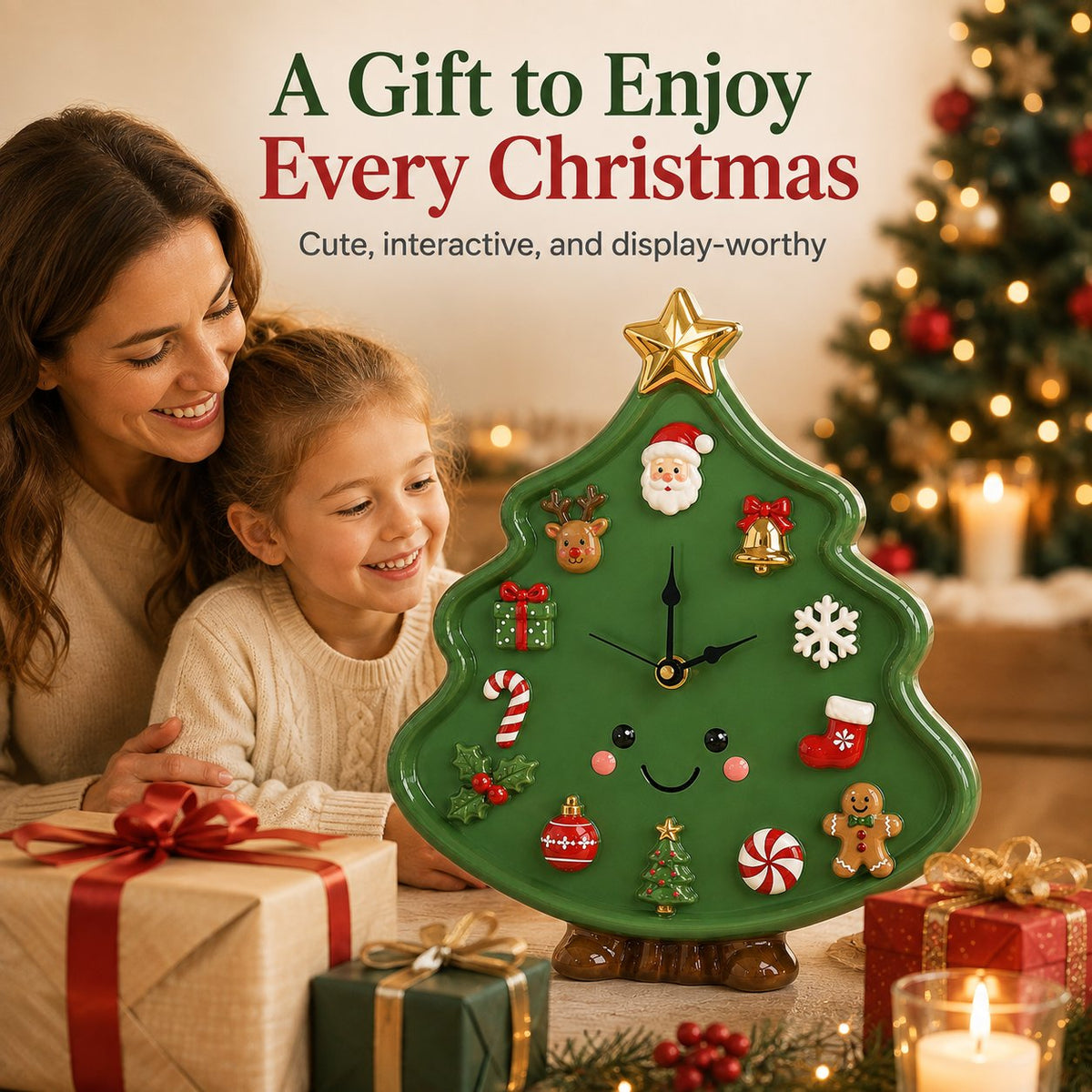 🎄 Interactive Magnetic Christmas Tree Clock — Creative Holiday Decor Kids Can Actually Play With! ✨🕰️