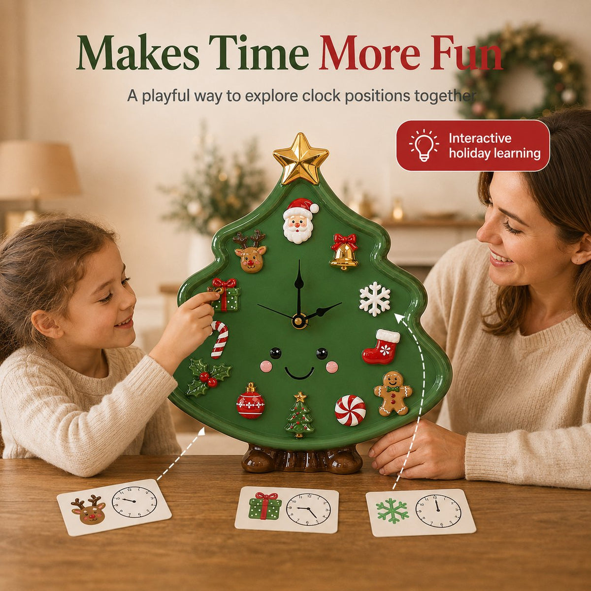 🎄 Interactive Magnetic Christmas Tree Clock — Creative Holiday Decor Kids Can Actually Play With! ✨🕰️