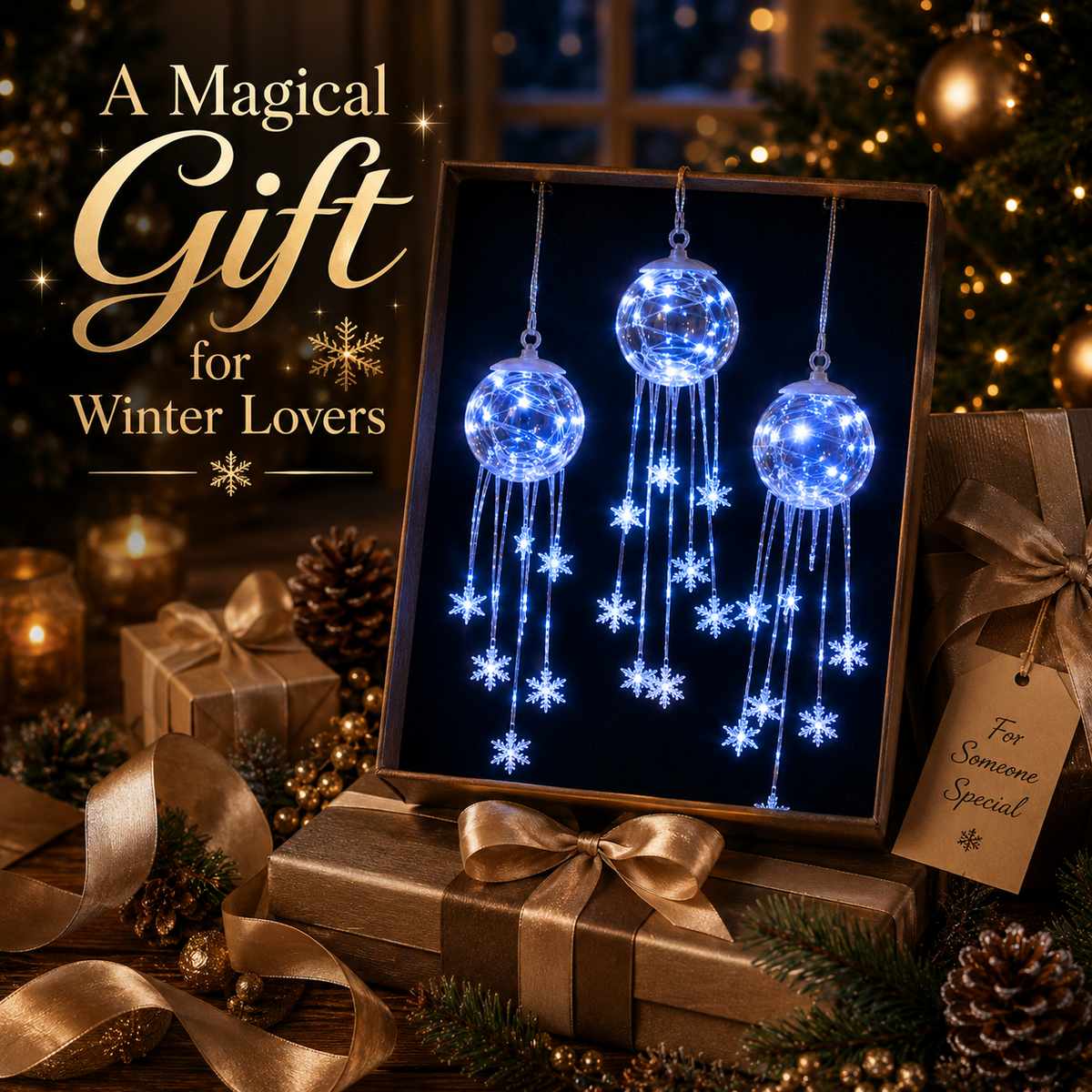 ❄️Winter Magic Snowflake Cascade – LED Hanging Christmas Ornament💎