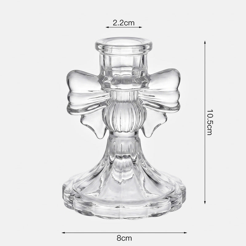 🕯️🎀 Crystal Bow Candle Holder — Romantic Table Deco