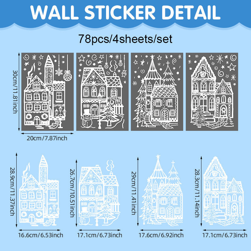 ❄️ Christmas Village Window Decals – A Touch of Holiday Magic for Bare Glass