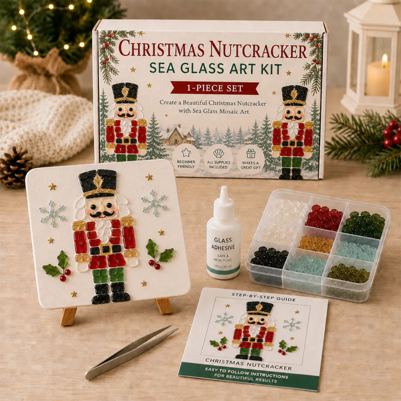 🎄DIY Winter Sea Glass Art Craft Kit – Festive Holiday Designs! ✨
