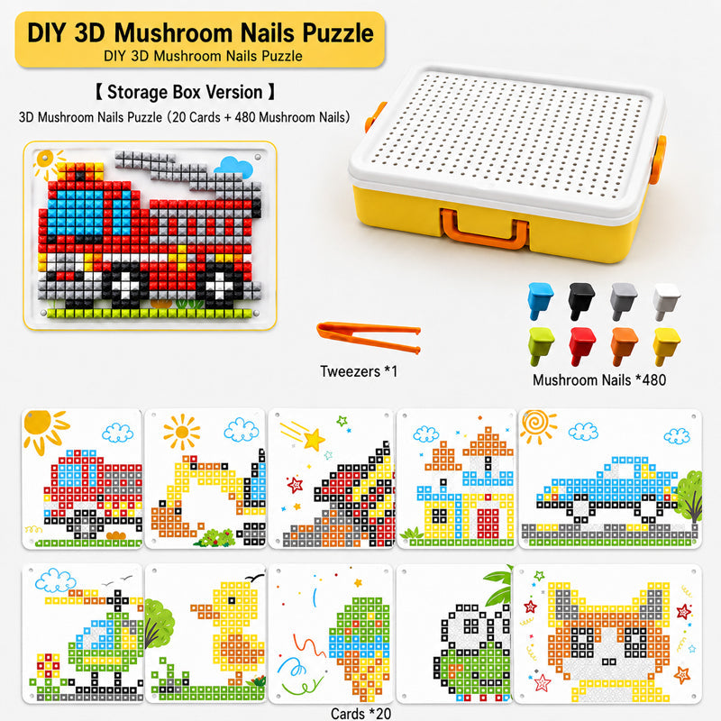 🧩 Colourful Mushroom Peg Puzzle – Screen-Free Creative Play for Little Hands