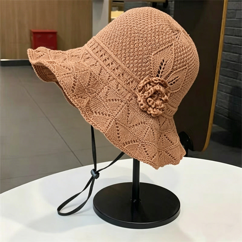 ✨A combination of style and breathability--🌸Floral pattern perforated bucket hat
