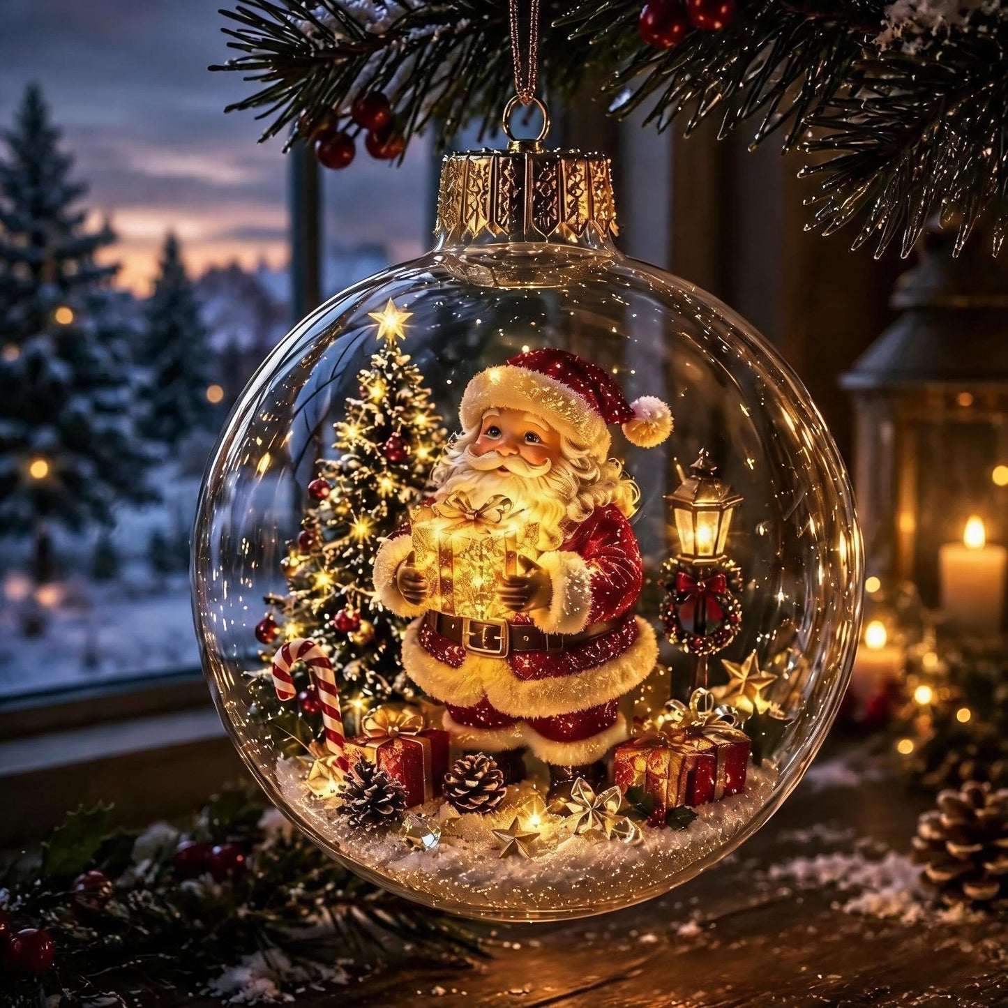 🎄 Illuminated Christmas Diorama Bauble — Instant Warm Glow & Festive Magic! ✨🕯️
