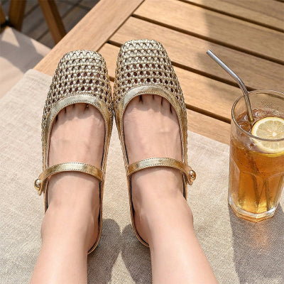 👡45% off!☁️ 2026 New Arrival! Women's Square-Toe Woven Mary Jane Mules 🎀