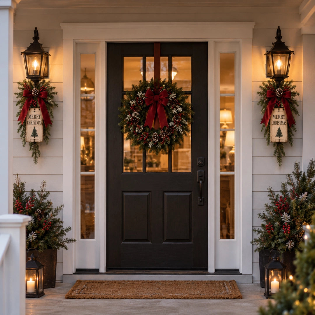 🎄🏮 Vintage Christmas Lantern Swag--make your entrance feel like Christmas again