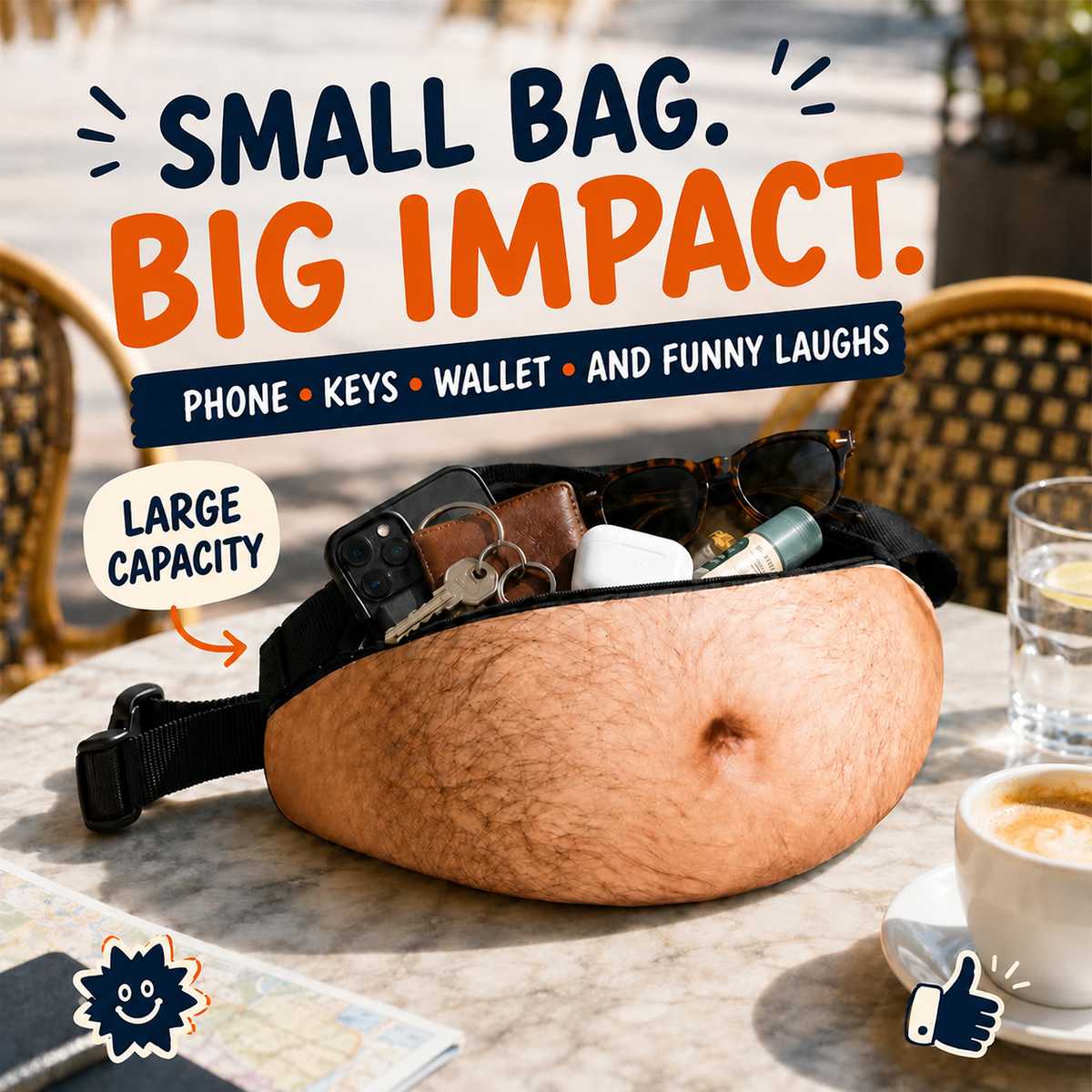 😂 The Dadbag Beer Belly Bumbag — Funny Novelty Waist Pack for Parties & Festivals