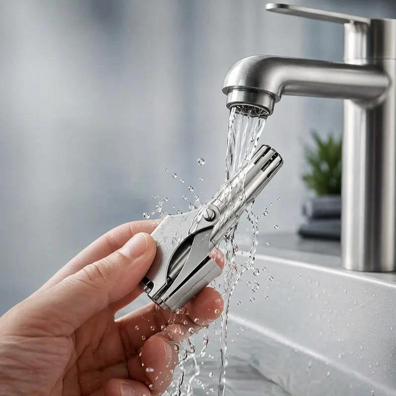 ✂️ PKAIRO™ Manual Stainless Steel Nose & Ear Hair Trimmer — Battery-Free Precision Grooming Tool