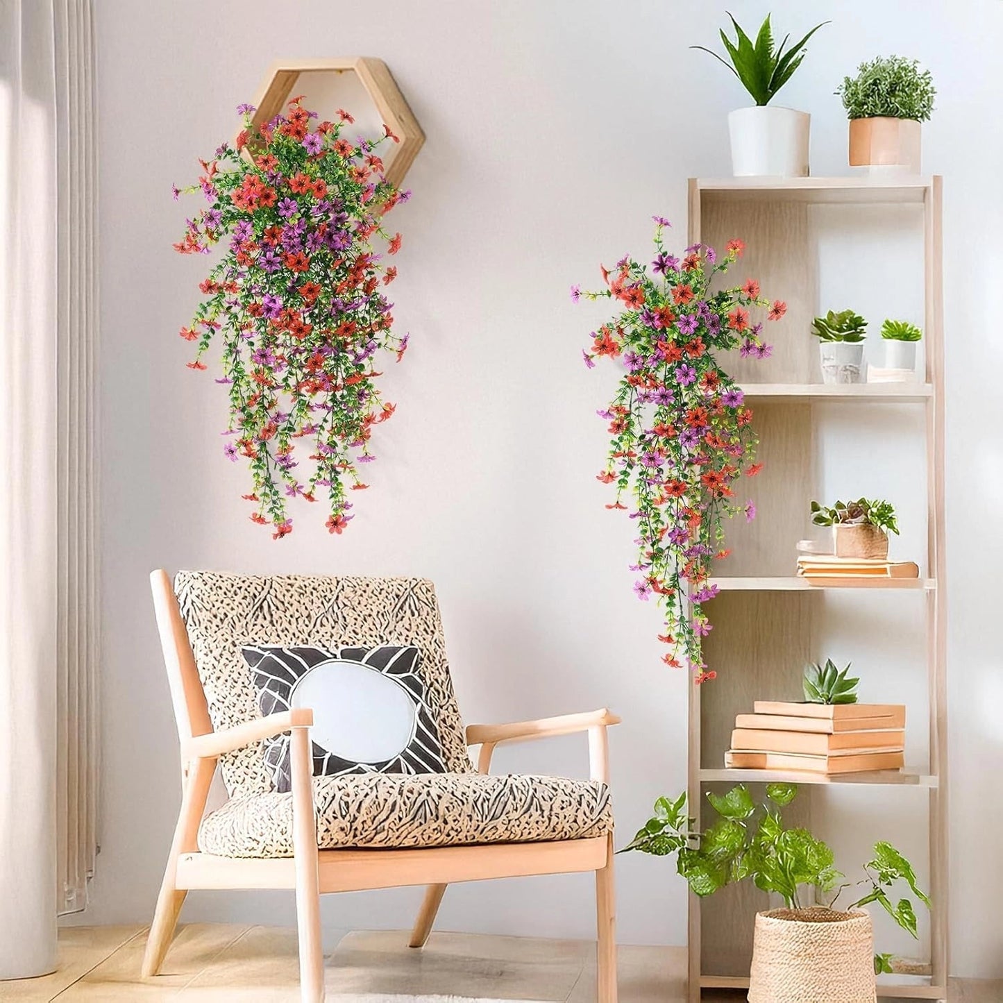 ✨ Buy 1 Get 1 Free ✨🌷Cascading Daisy and Eucalyptus Flowers for Outdoor – UV Resistan