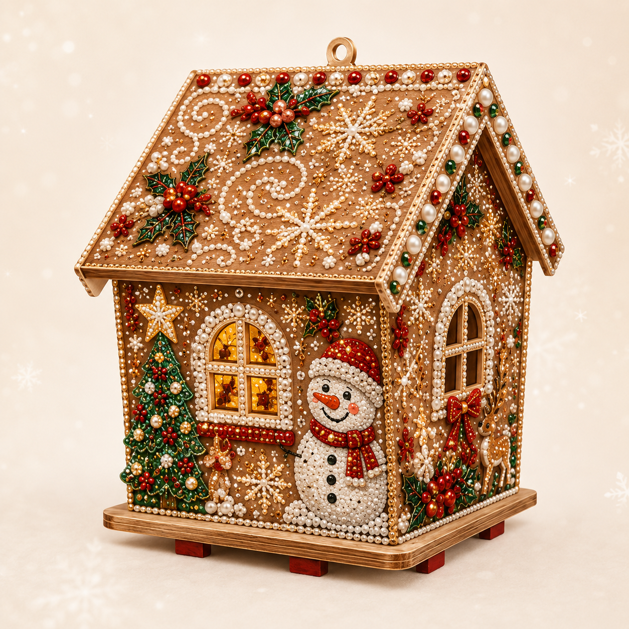 ✨ Christmas Wooden House 3D Diamond Art DIY Kit — Craft Your Own Sparkling Holiday Display! 🎄✨