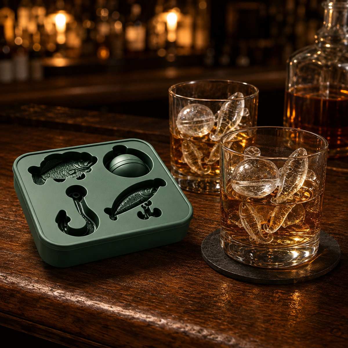 🎣🧊 Fishing-Themed Ice Mould – 4 Shapes (Fish, Bait, Hook & Float)