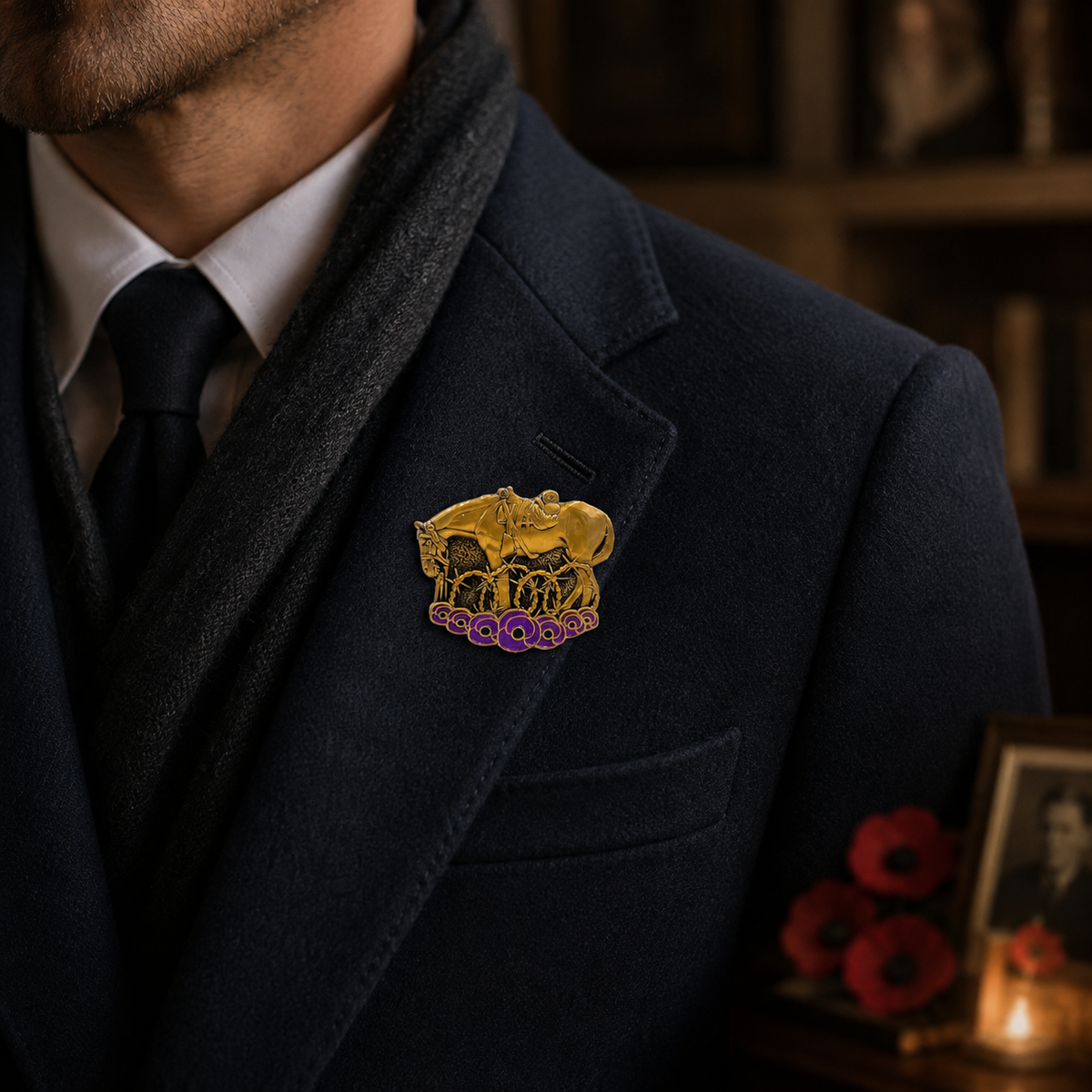 🐴💜 War Horse Remembered Brooch — Honour the Silent Heroes Who Served