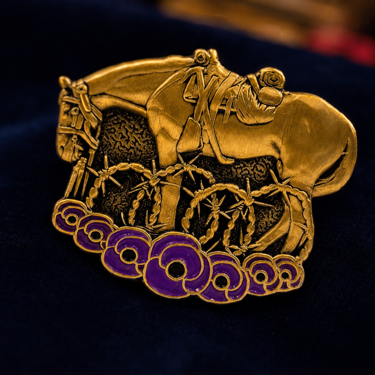🐴💜 War Horse Remembered Brooch — Honour the Silent Heroes Who Served