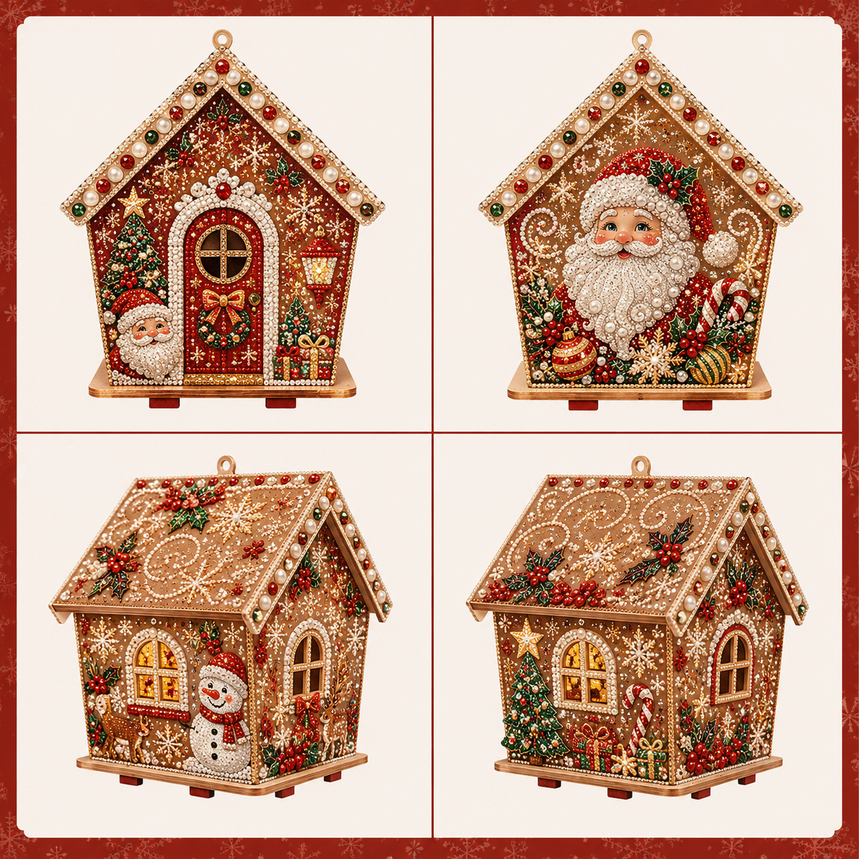 ✨ Christmas Wooden House 3D Diamond Art DIY Kit — Craft Your Own Sparkling Holiday Display! 🎄✨