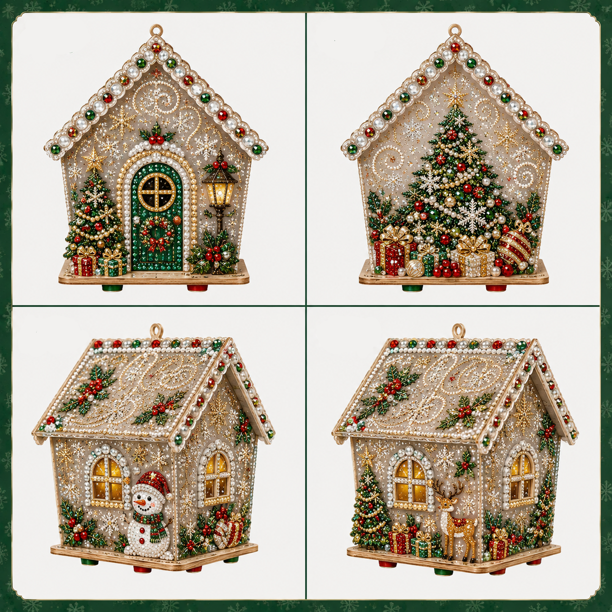 ✨ Christmas Wooden House 3D Diamond Art DIY Kit — Craft Your Own Sparkling Holiday Display! 🎄✨