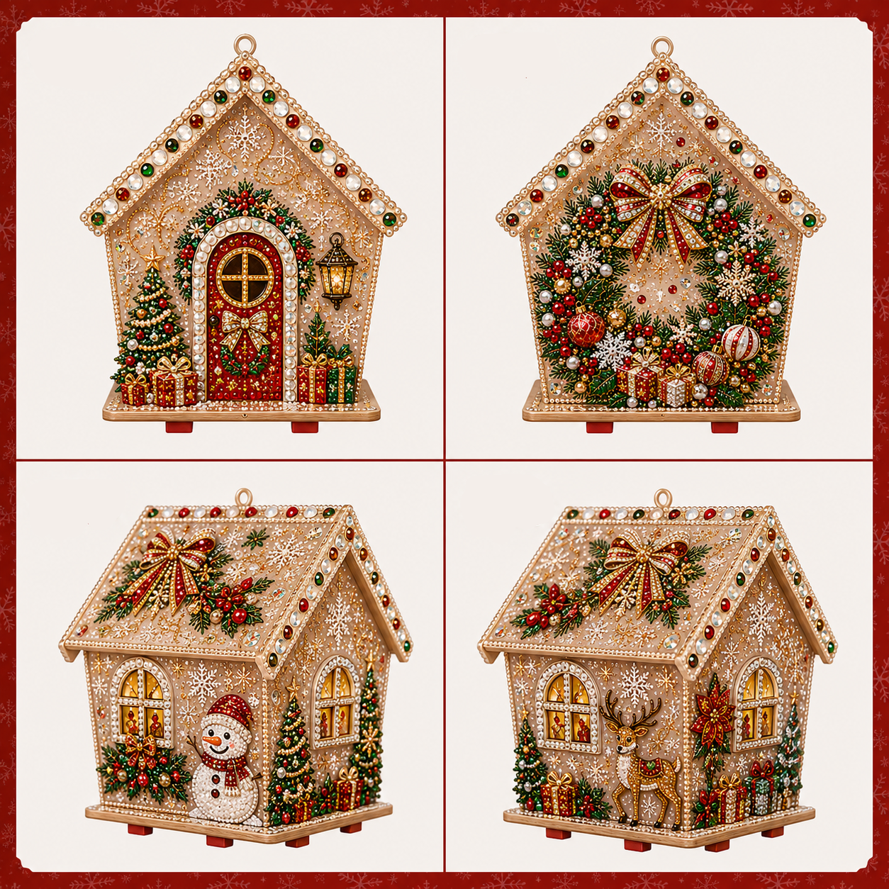 ✨ Christmas Wooden House 3D Diamond Art DIY Kit — Craft Your Own Sparkling Holiday Display! 🎄✨