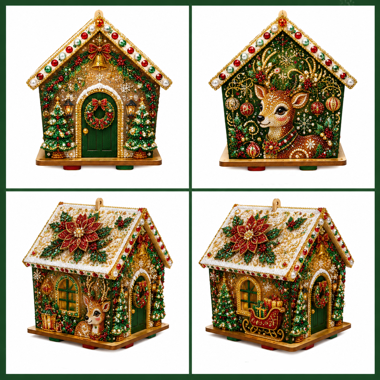✨ Christmas Wooden House 3D Diamond Art DIY Kit — Craft Your Own Sparkling Holiday Display! 🎄✨