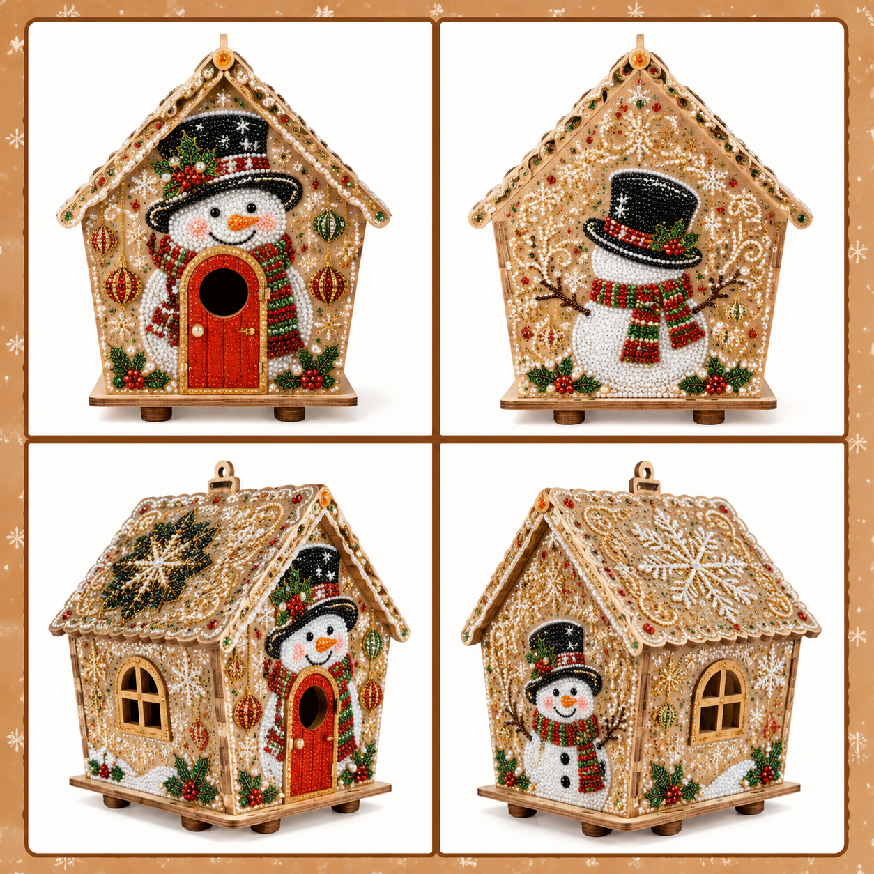 ✨ Christmas Wooden House 3D Diamond Art DIY Kit — Craft Your Own Sparkling Holiday Display! 🎄✨