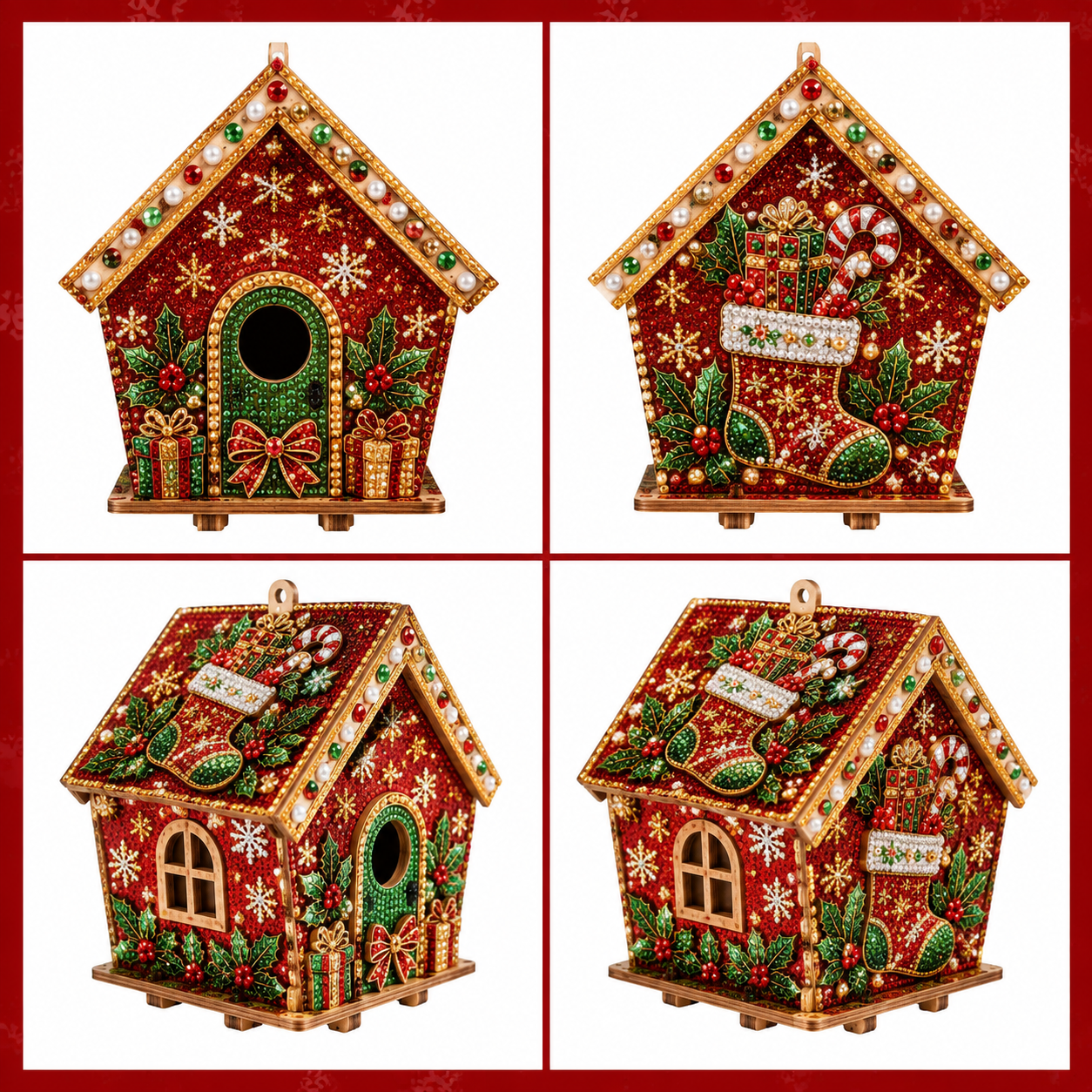 ✨ Christmas Wooden House 3D Diamond Art DIY Kit — Craft Your Own Sparkling Holiday Display! 🎄✨