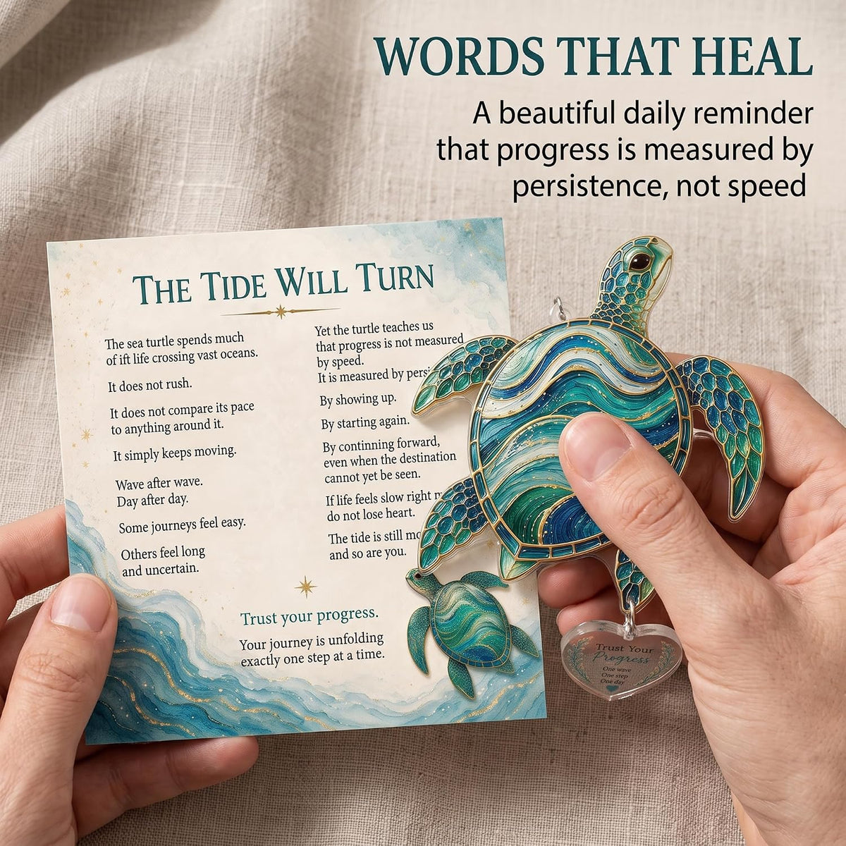 🌈 Inspirational Acrylic Faux Stained-Glass Suncatcher — Window Hanging Decor with Story Card & Gift Box