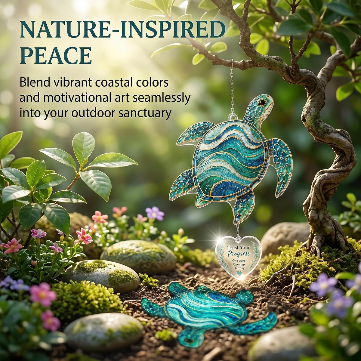 🌈 Inspirational Acrylic Faux Stained-Glass Suncatcher — Window Hanging Decor with Story Card & Gift Box