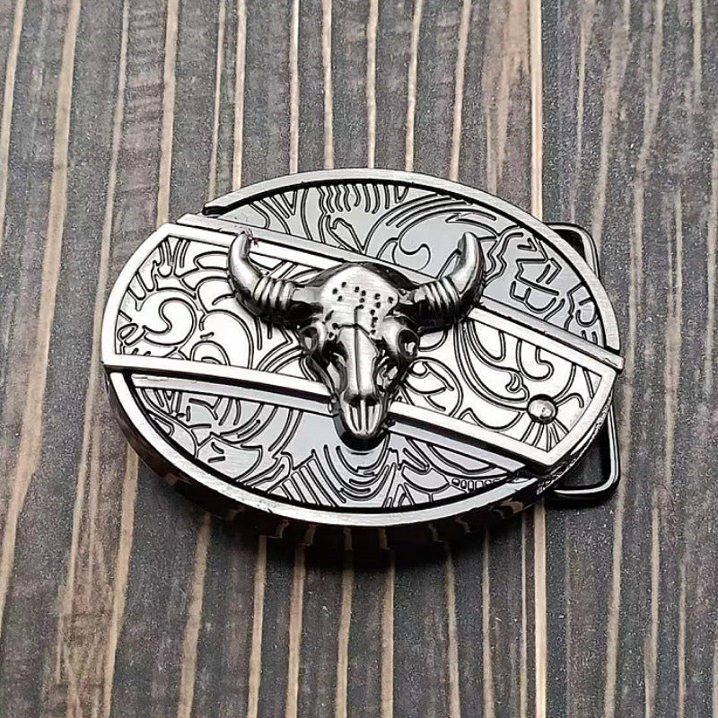 🤠 Embossed Tiger + Knife Buckle Belt ⚔️