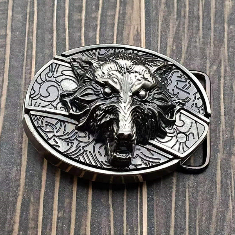 🤠 Embossed Tiger + Knife Buckle Belt ⚔️