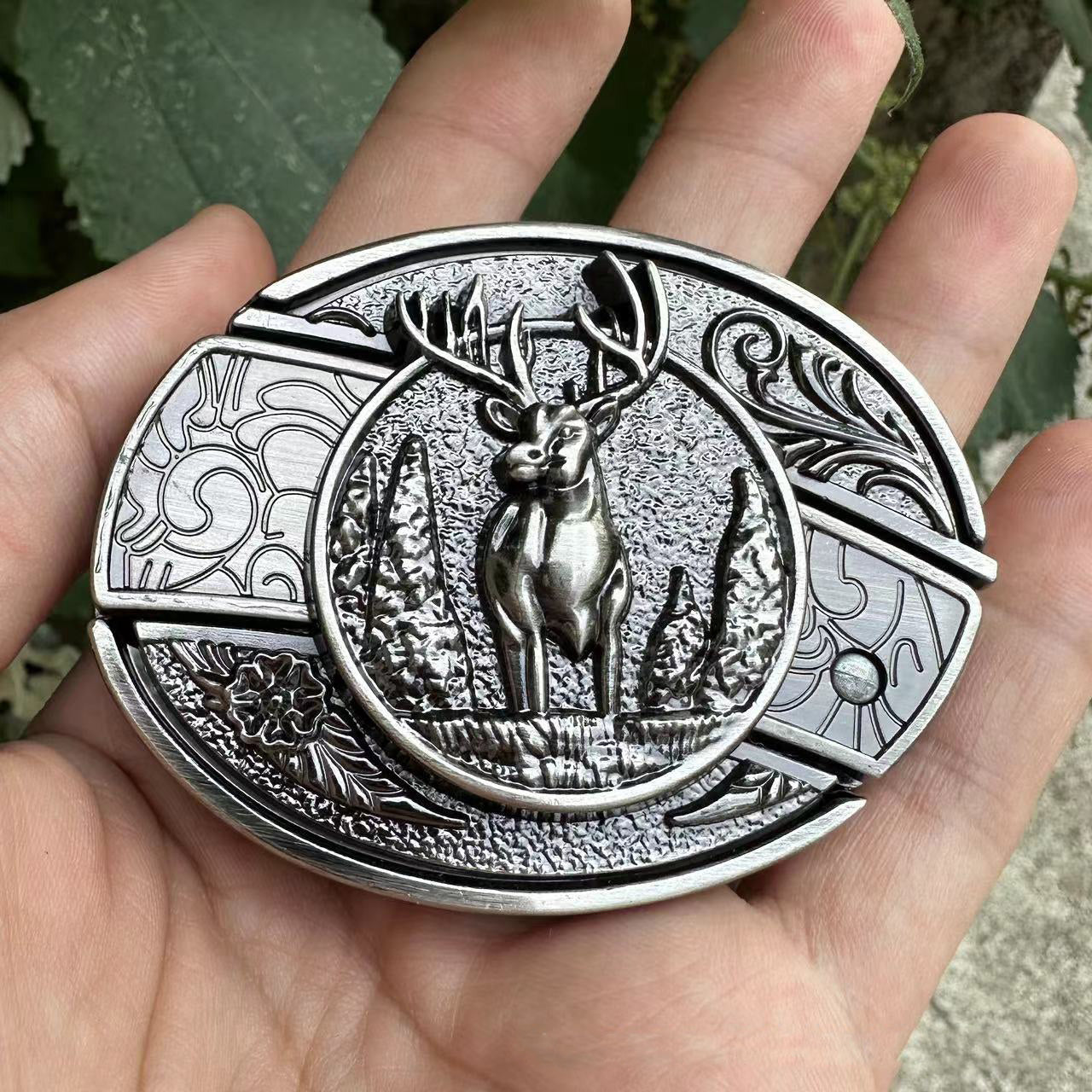 🤠 Embossed Tiger + Knife Buckle Belt ⚔️