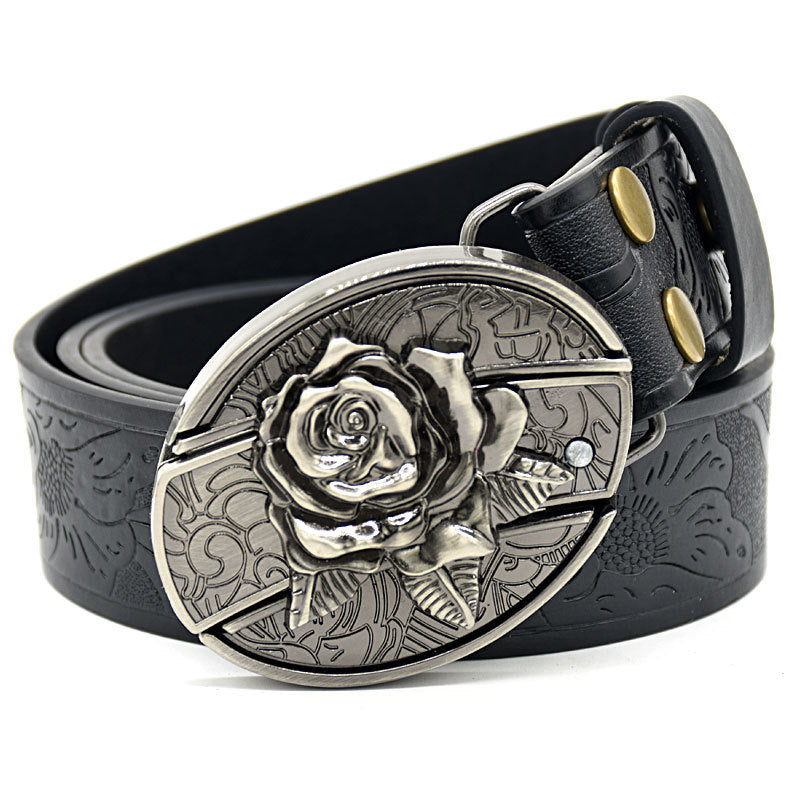 🤠 Embossed Tiger + Knife Buckle Belt ⚔️
