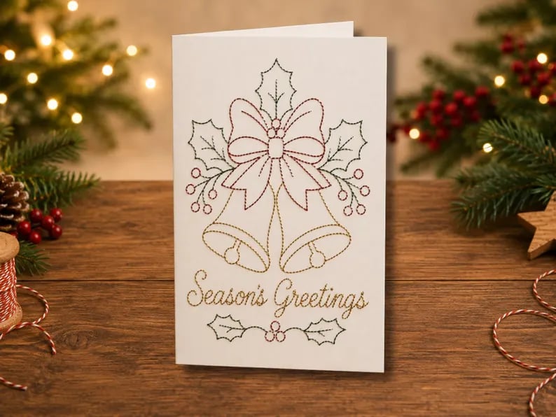 🎄 DIY Christmas Embroidery Card Kit--stitch your own heartfelt Christmas cards🩷