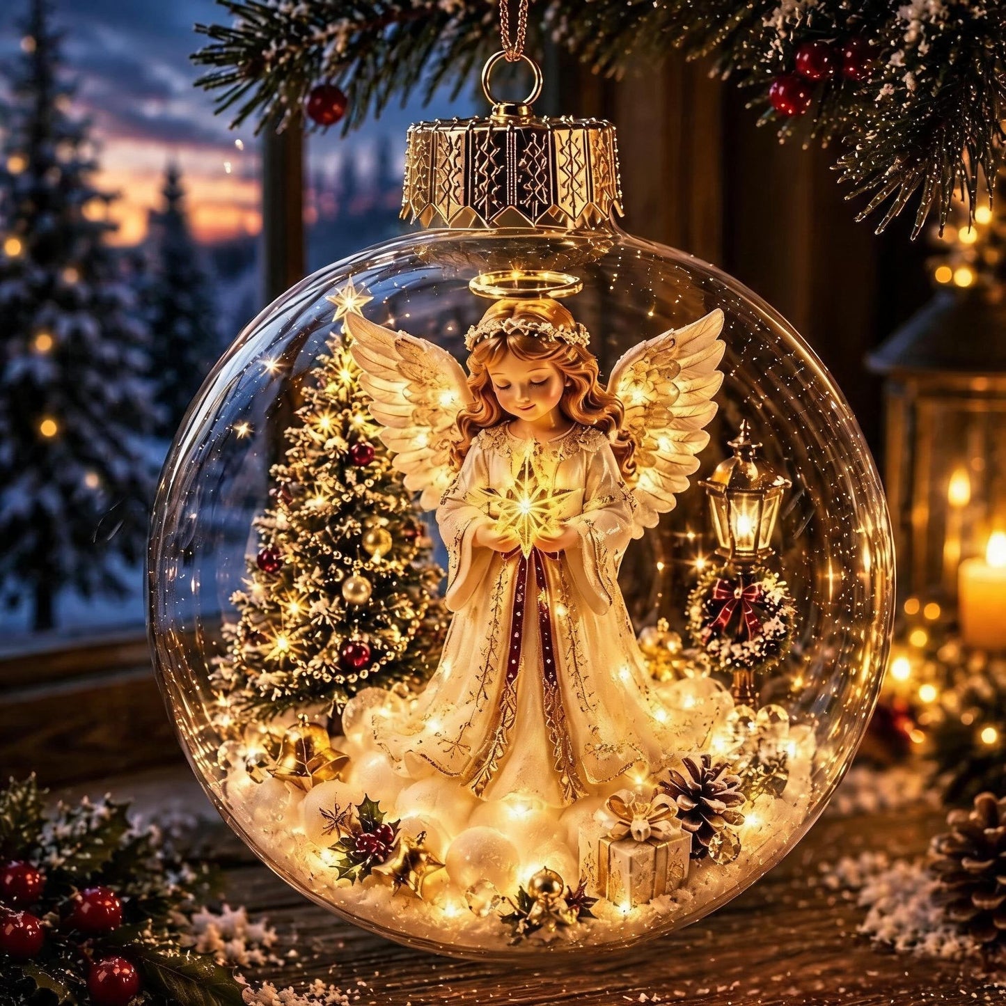 🎄 Illuminated Christmas Diorama Bauble — Instant Warm Glow & Festive Magic! ✨🕯️