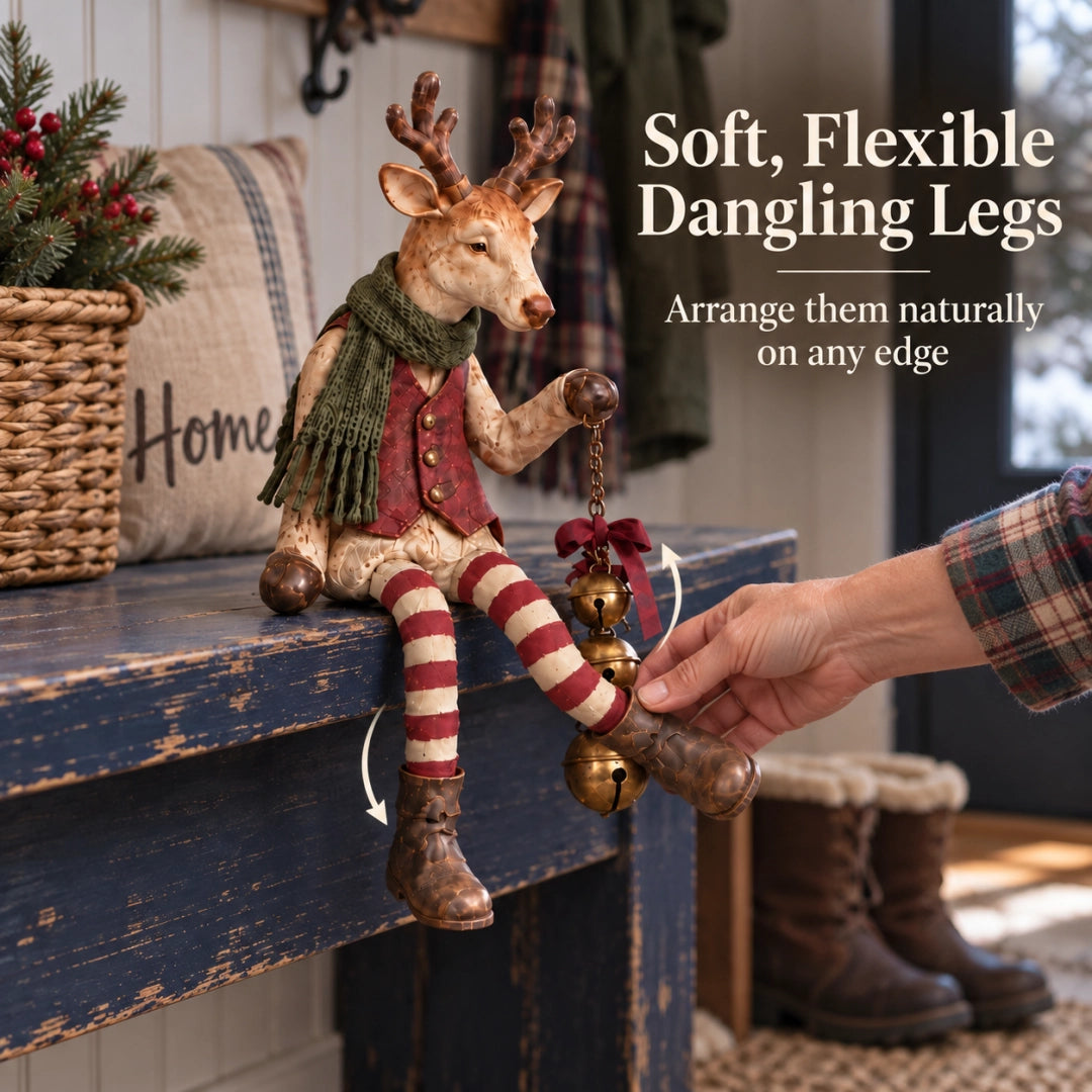 🦌🎄 Sitting Reindeer Figurine--a little Christmas charm for every corner